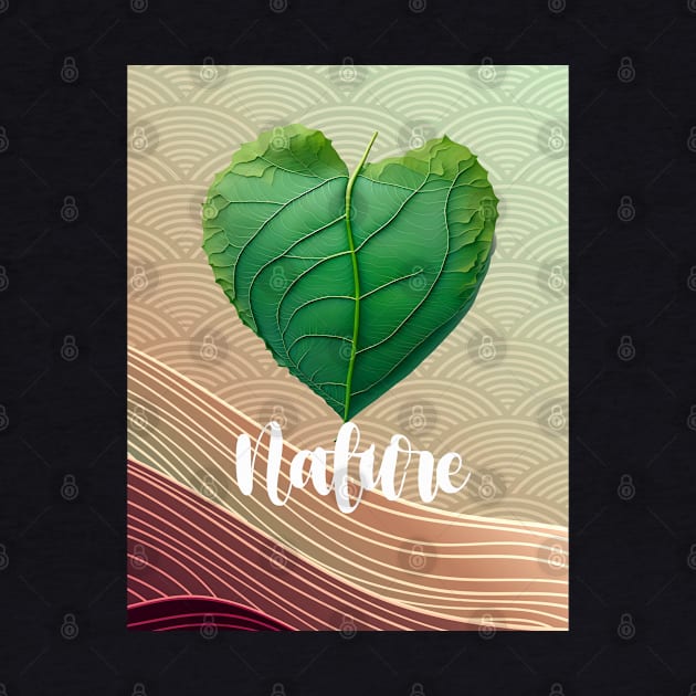 Love Nature No. 3: Green Valentine's Day on a Dark Background by Puff Sumo